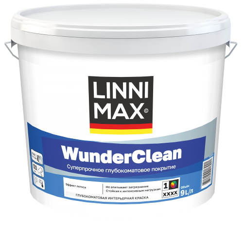 Краска моющаяся Linnimax WunderClean — сверхстойкая к пятнам, благородно-матовая